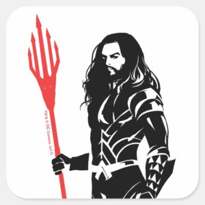 Justice League Aquaman Pose Noir Pop Art Square Sticker