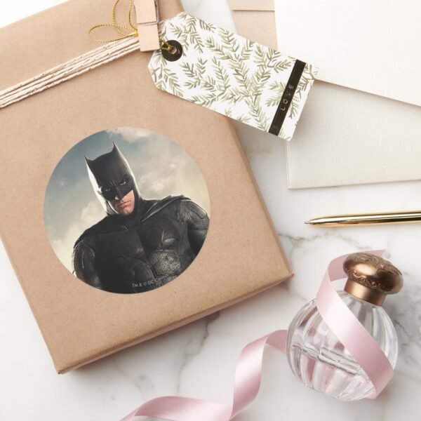 Justice_League___Batman_On_Battlefield_Classic_Round_Sticker_5 Justice League Batman On Battlefield Classic Round Sticker