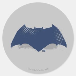 Justice League Brush Halftone Batman Symbol Classic Round Sticker