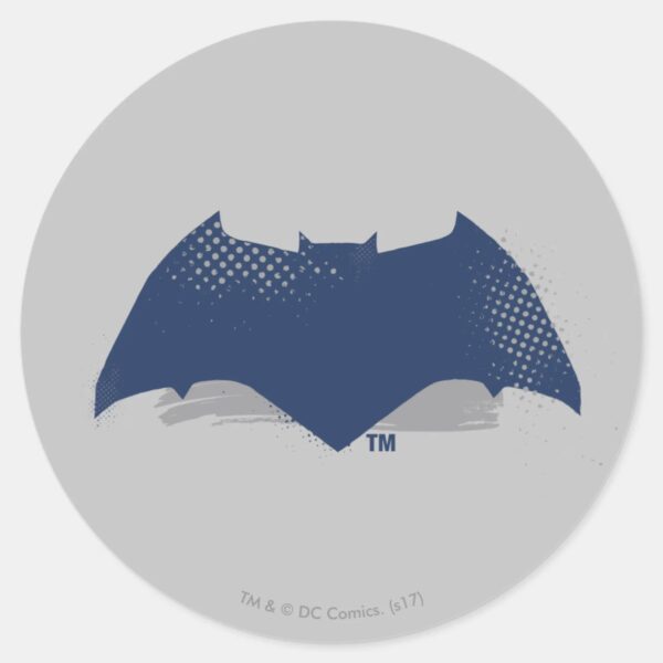 Justice_League___Brush_&_Halftone_Batman_Symbol_Classic_Round_Sticker_1 Justice League Brush Halftone Batman Symbol Classic Round Sticker