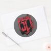Justice_League___Brushed_Paint_JL_Shield_Classic_Round_Sticker_3 Justice League Brushed Paint JL Shield Classic Round Sticker