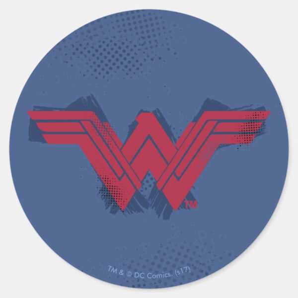 Justice_League___Brushed_Wonder_Woman_Symbol_Classic_Round_Sticker_1 Justice League Brushed Wonder Woman Symbol Classic Round Sticker
