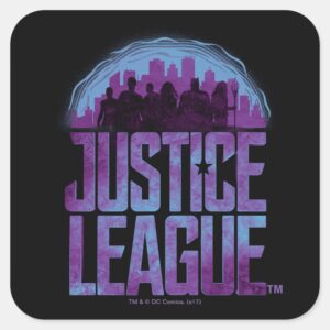 Justice League Justice League City Silhouette Square Sticker