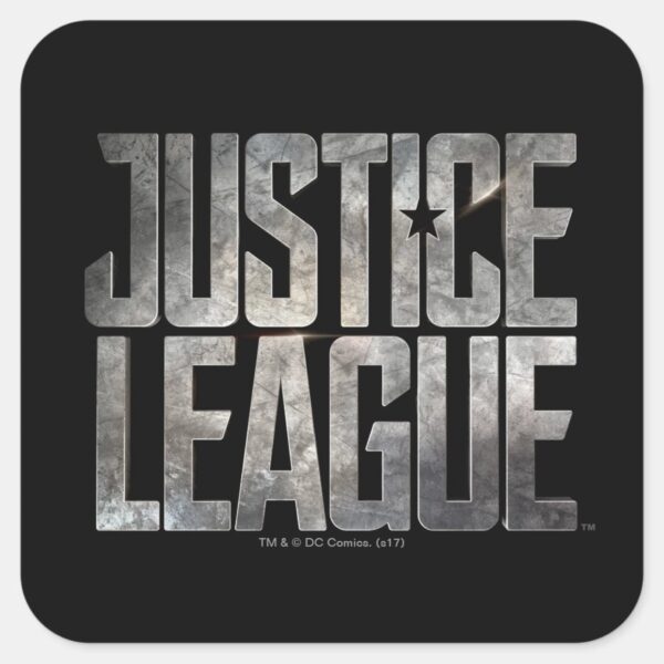 Justice_League___Justice_League_Metallic_Logo_Square_Sticker_1 Justice League Justice League Metallic Logo Square Sticker