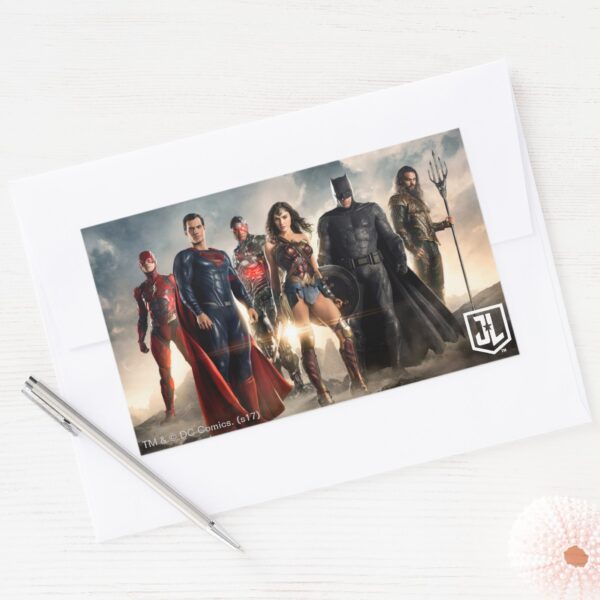 Justice_League___Justice_League_On_Battlefield_Rectangular_Sticker_3 Justice League Justice League On Battlefield Rectangular Sticker