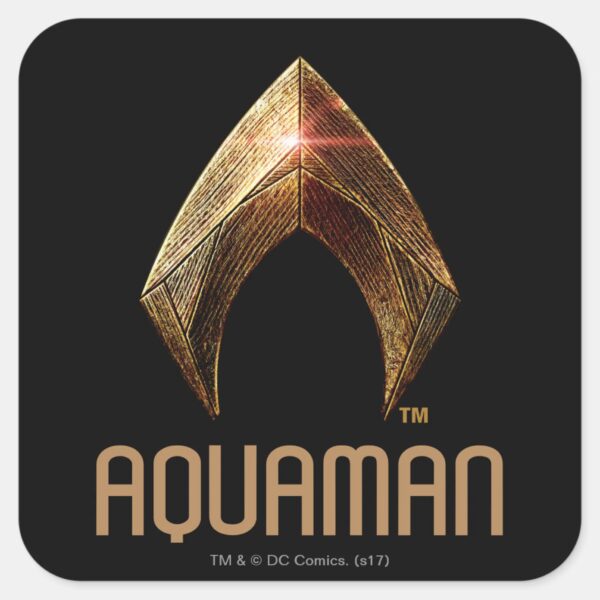 Justice_League___Metallic_Aquaman_Symbol_Square_Sticker_1 Justice League Metallic Aquaman Symbol Square Sticker
