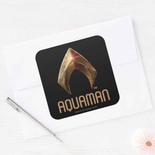 Justice_League___Metallic_Aquaman_Symbol_Square_Sticker_3 Justice League Metallic Aquaman Symbol Square Sticker