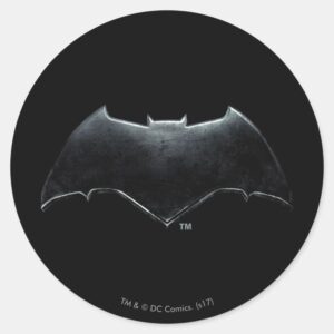 Justice League Metallic Batman Symbol Classic Round Sticker