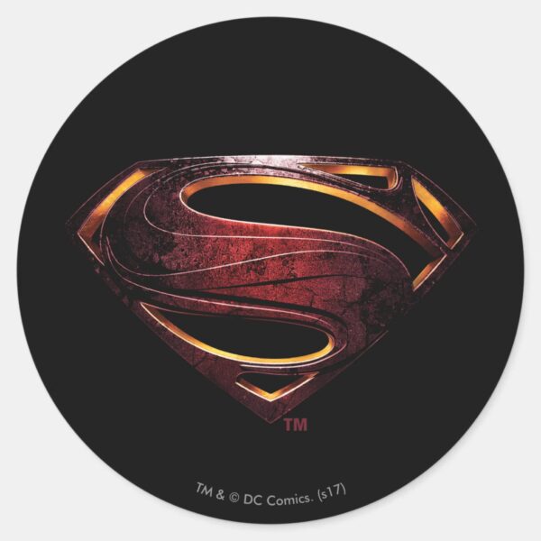 Justice_League___Metallic_Superman_Symbol_Classic_Round_Sticker_1 Justice League Metallic Superman Symbol Classic Round Sticker