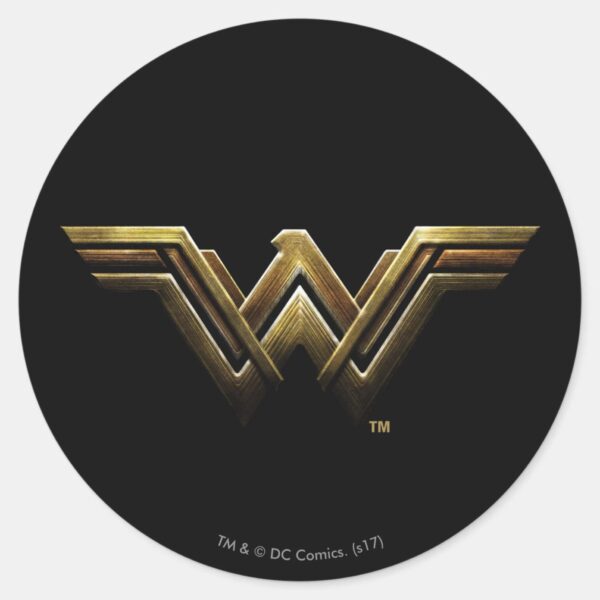 Justice_League___Metallic_Wonder_Woman_Symbol_Classic_Round_Sticker_1 Justice League Metallic Wonder Woman Symbol Classic Round Sticker