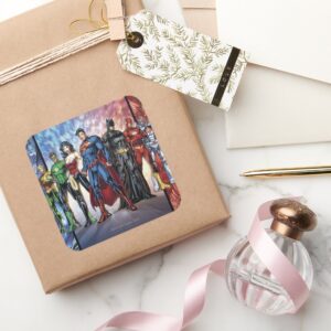 Justice League New 52 Justice League Line Up Square Sticker