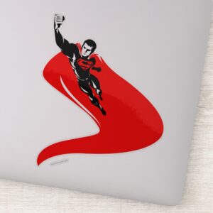 Justice League Superman Flying Noir Pop Art Sticker