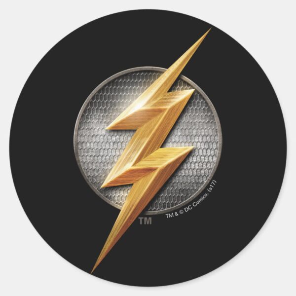 Justice_League___The_Flash_Metallic_Bolt_Symbol_Classic_Round_Sticker_1 Justice League The Flash Metallic Bolt Symbol Classic Round Sticker