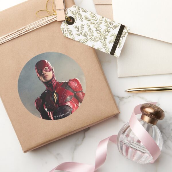 Justice_League___The_Flash_On_Battlefield_Classic_Round_Sticker_5 Justice League The Flash On Battlefield Classic Round Sticker