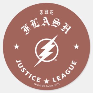 Justice_League___The_Flash_Retro_Lightning_Emblem_Classic_Round_Sticker_1 Justice League The Flash Retro Lightning Emblem Classic Round Sticker