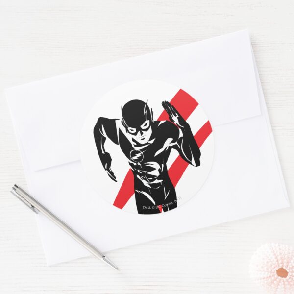 Justice_League___The_Flash_Running_Noir_Pop_Art_Classic_Round_Sticker_3 Justice League The Flash Running Noir Pop Art Classic Round Sticker