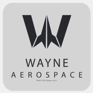 Justice League Wayne Aerospace Logo Square Sticker