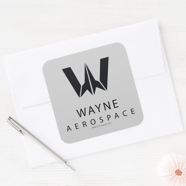 Justice_League___Wayne_Aerospace_Logo_Square_Sticker_3 Justice League Wayne Aerospace Logo Square Sticker