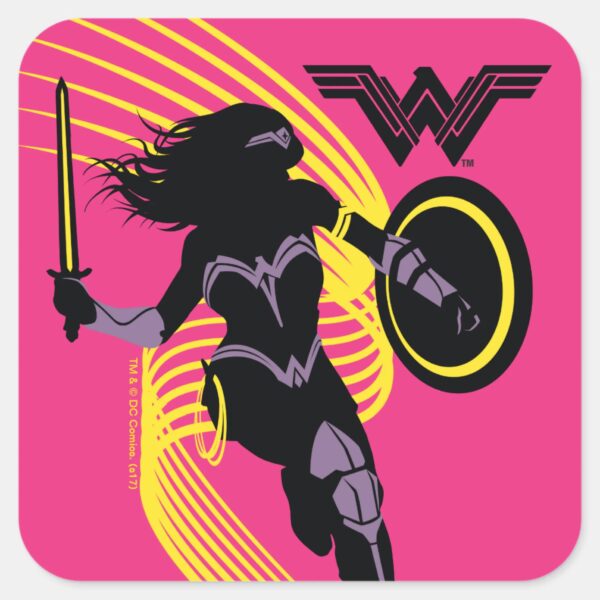 Justice_League___Wonder_Woman_Silhouette_Icon_Square_Sticker_1 Justice League Wonder Woman Silhouette Icon Square Sticker