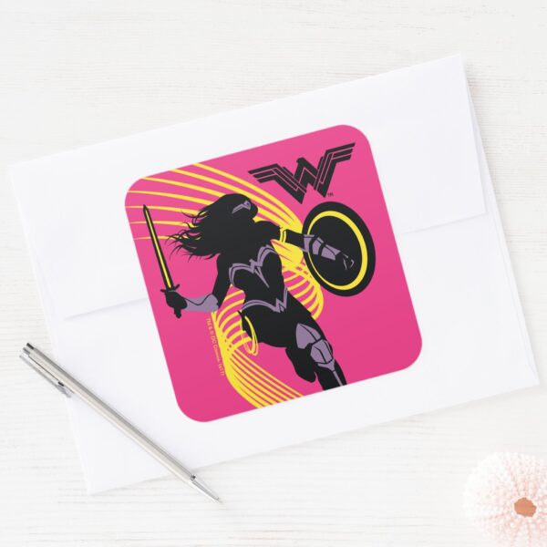 Justice_League___Wonder_Woman_Silhouette_Icon_Square_Sticker_3 Justice League Wonder Woman Silhouette Icon Square Sticker