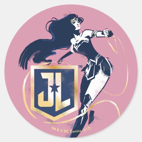 Justice_League___Wonder_Woman_&_JL_Icon_Pop_Art_Classic_Round_Sticker_1 Justice League Wonder Woman JL Icon Pop Art Classic Round Sticker