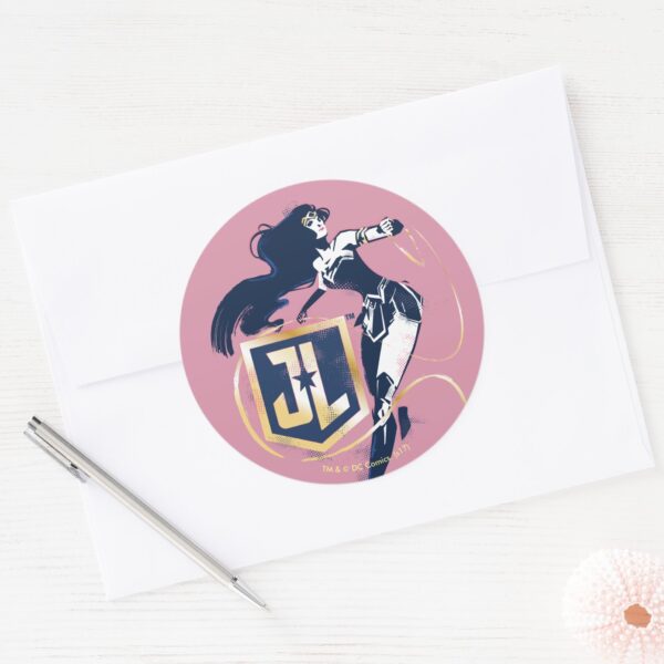 Justice_League___Wonder_Woman_&_JL_Icon_Pop_Art_Classic_Round_Sticker_3 Justice League Wonder Woman JL Icon Pop Art Classic Round Sticker