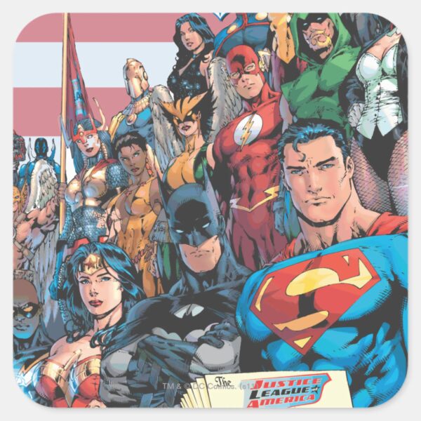 Justice_League_of_America_First_Issue_Square_Sticker_1 Justice League Of America First Issue Square Sticker