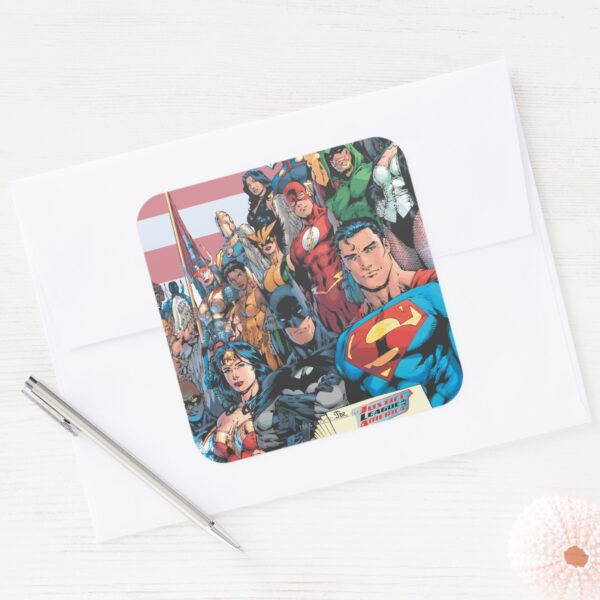 Justice_League_of_America_First_Issue_Square_Sticker_3 Justice League Of America First Issue Square Sticker