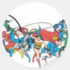 Justice_League_of_America_Group_2_Classic_Round_Sticker_1 Justice League Of America Group 2 Classic Round Sticker