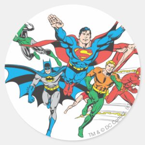 Justice League Of America Group 4 Classic Round Sticker