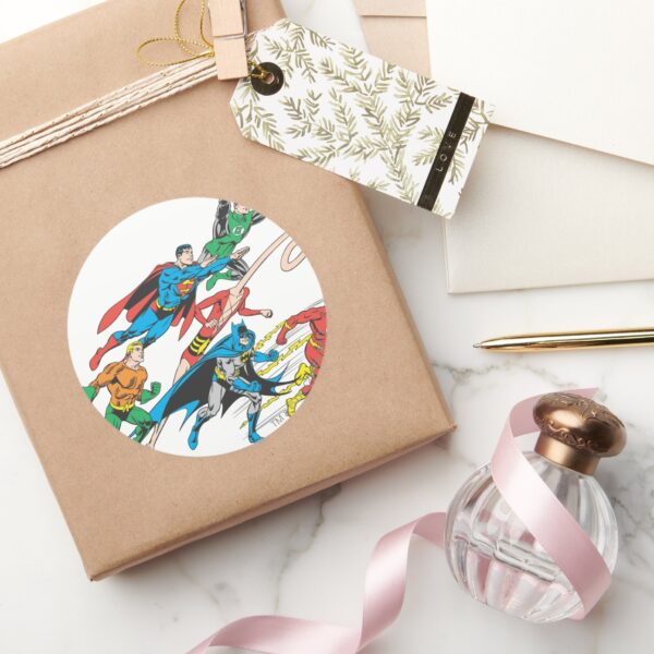 Justice_League_of_America_Group_5_Classic_Round_Sticker_5 Justice League Of America Group 5 Classic Round Sticker