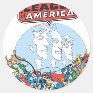 Justice League Of America Group Classic Round Sticker