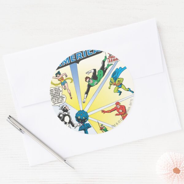 Justice_League_of_America_Issue_#12_-_June_Classic_Round_Sticker_3 Justice League Of America Issue 12 June Classic Round Sticker