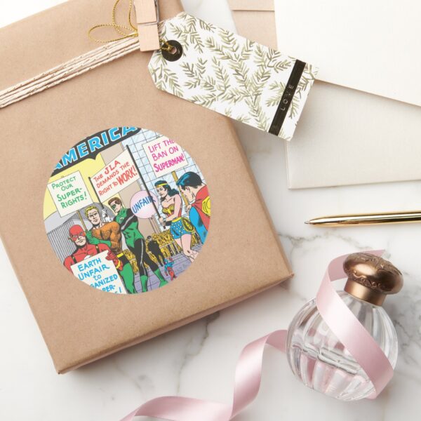 Justice_League_of_America_Issue_#28_-_June_Classic_Round_Sticker_5 Justice League Of America Issue 28 June Classic Round Sticker