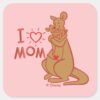 Kanga_&_Roo___I_Love_Mom_Square_Sticker_1 Kanga Roo I Love Mom Square Sticker