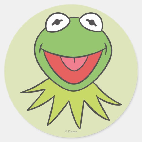 Kermit_the_Frog_Cartoon_Head_Classic_Round_Sticker_1 Kermit The Frog Cartoon Head Classic Round Sticker