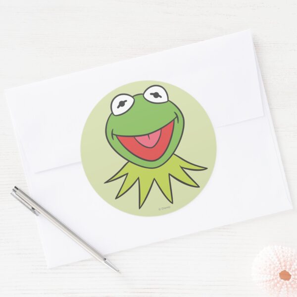 Kermit_the_Frog_Cartoon_Head_Classic_Round_Sticker_3 Kermit The Frog Cartoon Head Classic Round Sticker