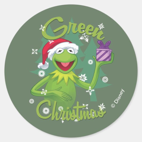 Kermit_the_Frog___Green_Christmas_Classic_Round_Sticker_1 Kermit The Frog Green Christmas Classic Round Sticker