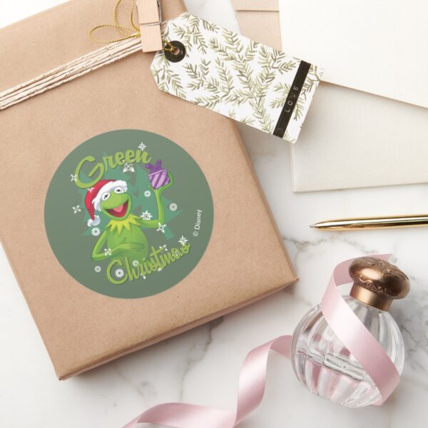 Kermit_the_Frog___Green_Christmas_Classic_Round_Sticker_5 Kermit The Frog Green Christmas Classic Round Sticker