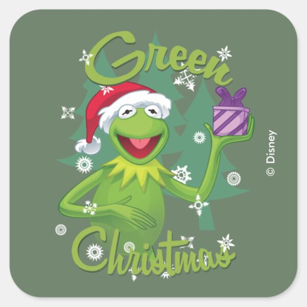 Kermit_the_Frog___Green_Christmas_Square_Sticker_1 Kermit The Frog Green Christmas Square Sticker