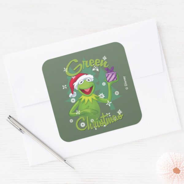 Kermit_the_Frog___Green_Christmas_Square_Sticker_3 Kermit The Frog Green Christmas Square Sticker