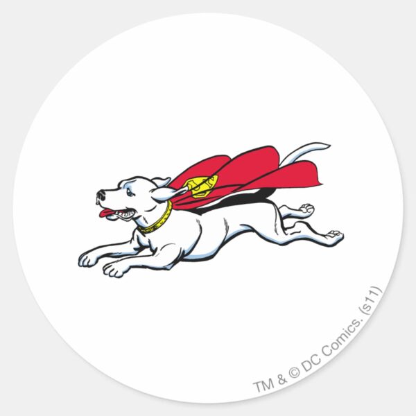 Krypto_the_dog_classic_round_sticker_1 Krypto The Dog Classic Round Sticker