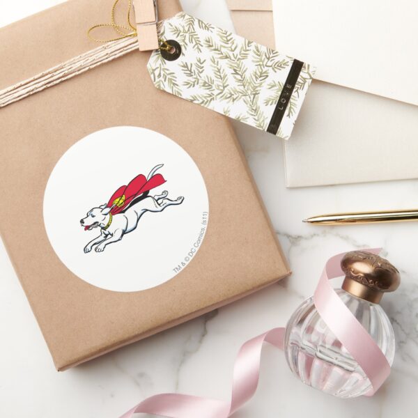 Krypto_the_dog_classic_round_sticker_5 Krypto The Dog Classic Round Sticker