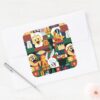 LOONEY TUNES™Holiday Block Pattern Square Sticker