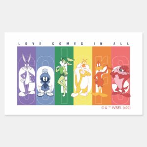 LOONEY_TUNES™_-_Love_Comes_In_All_Colors_Rectangular_Sticker_1 LOONEY TUNES™ Love Comes In All Colors Rectangular Sticker