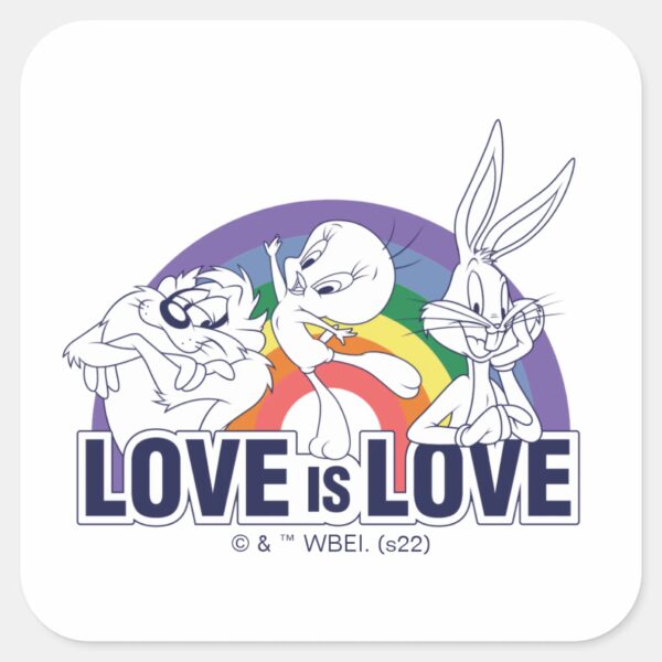LOONEY_TUNES™_-_Love_Is_Love_Square_Sticker_1 LOONEY TUNES™ Love Is Love Square Sticker