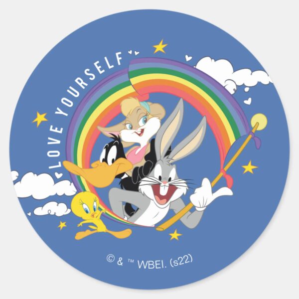 LOONEY_TUNES™_-_Love_Yourself_Pride_Badge_Classic_Round_Sticker_1 LOONEY TUNES™ Love Yourself Pride Badge Classic Round Sticker