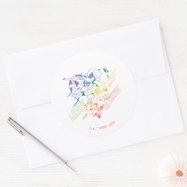 LOONEY_TUNES™_-_Love_and_Celebrate_Classic_Round_Sticker_3 LOONEY TUNES™ Love And Celebrate Classic Round Sticker