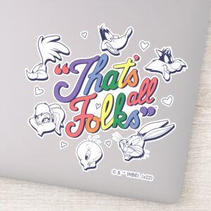 LOONEY_TUNES™_-_That's_All_Folks!_Pride_Badge_Sticker_1 LOONEY TUNES™ Thats All Folks Pride Badge Sticker