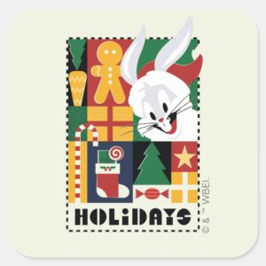 LOONEY TUNES™ BUGS BUNNY™ Holidays Badge Square Sticker